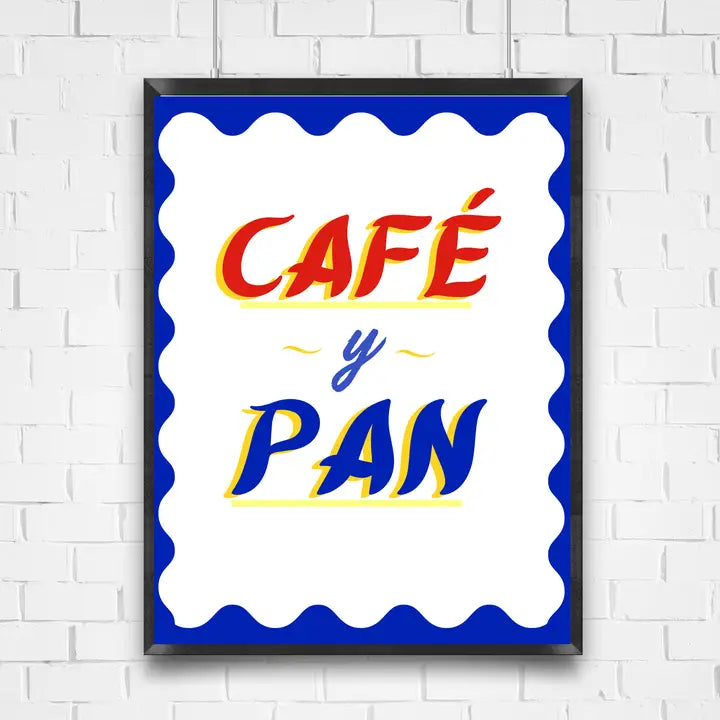 CAFE Y PAN CALLIGRAPHY ART PRINT
