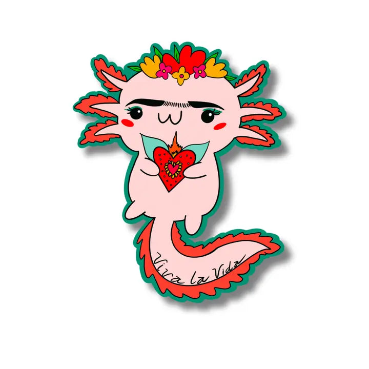 THE FRIDA AXOLOTL - STICKER – Fun Frida and Axolotl Vinyl Sticker