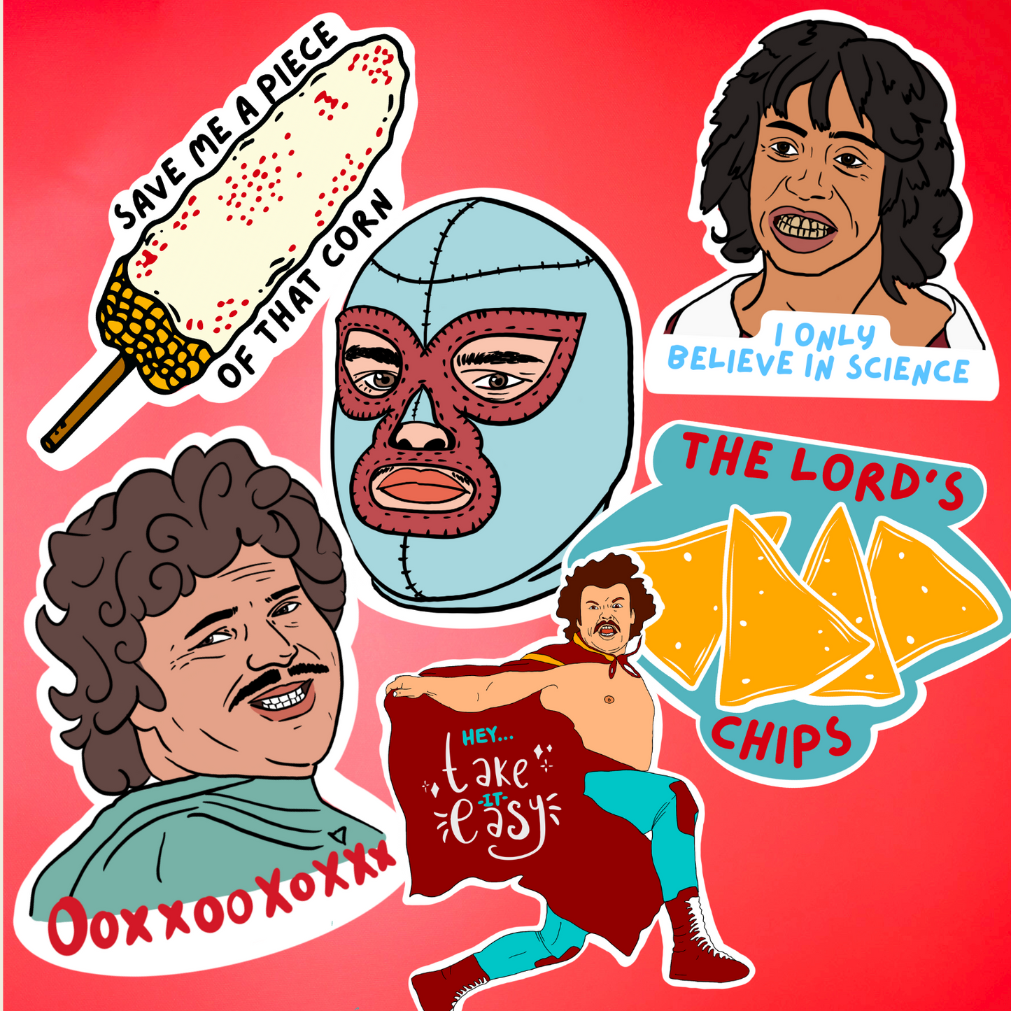 NACHO LIBRE POP CULTURE - STICKER PACK OF 6