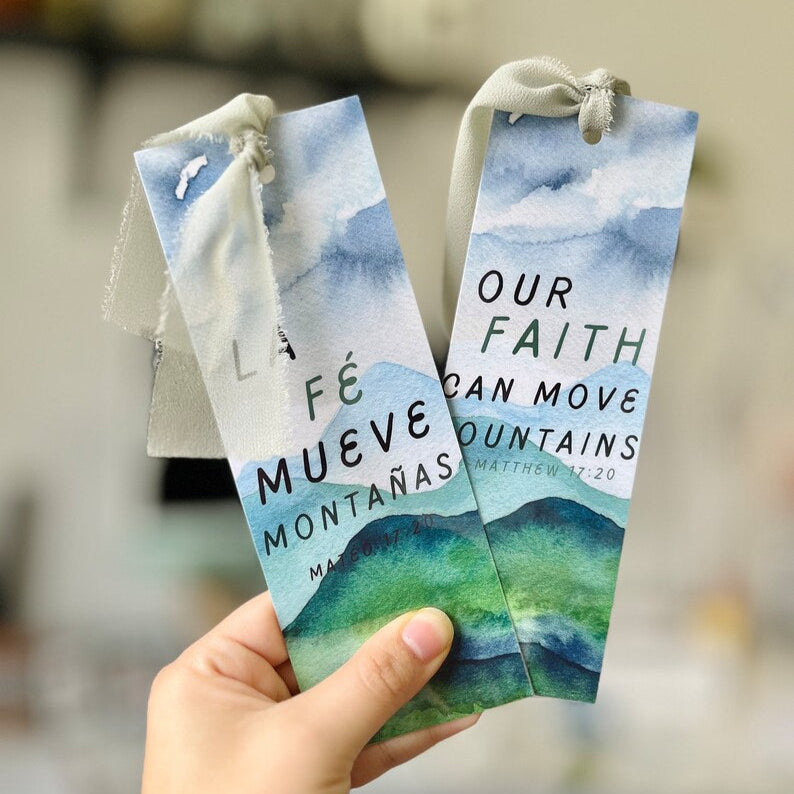 "OUR FAITH CAN MOVE MOUNTAINS" BIBLE BOOKMARK