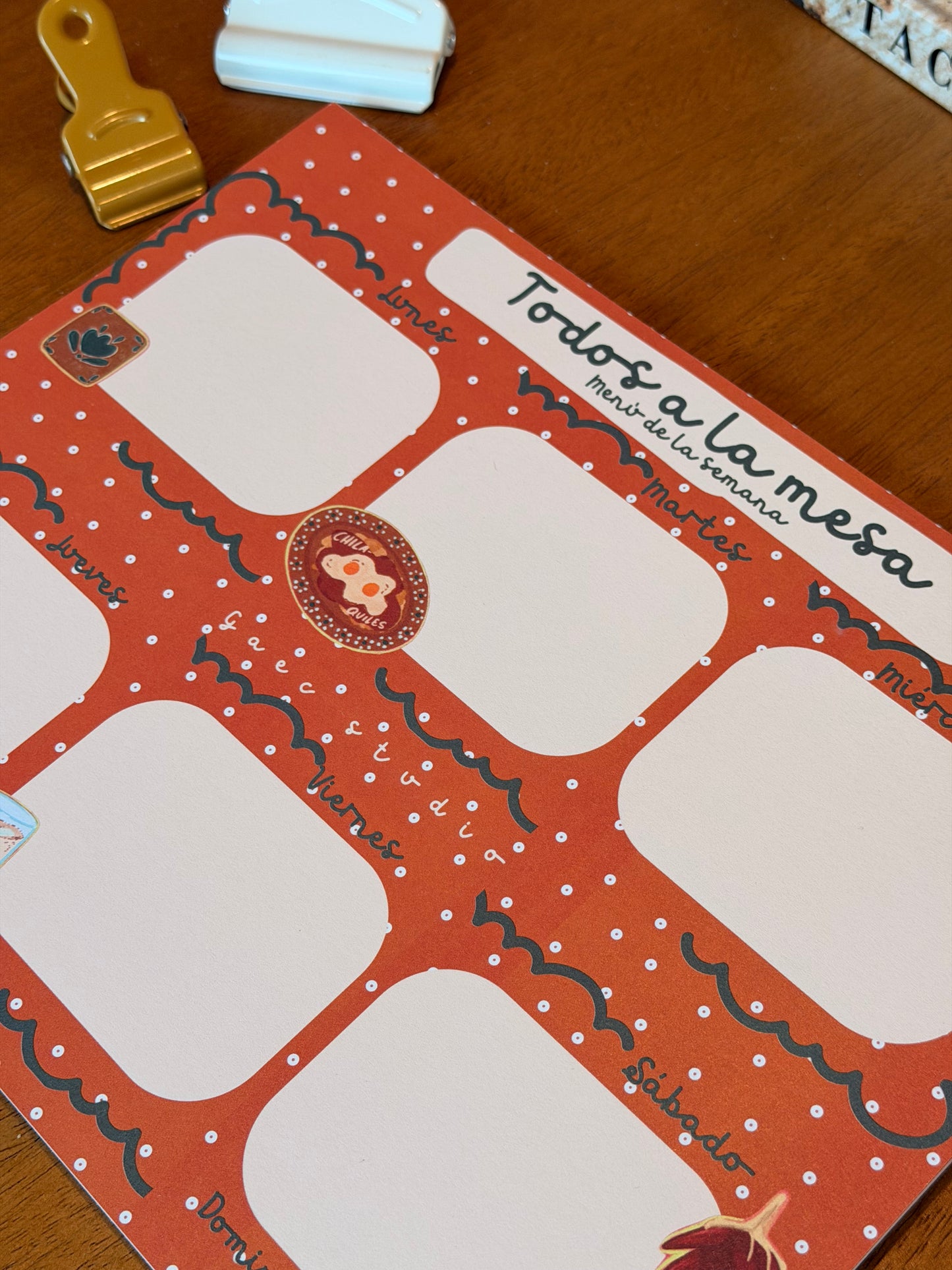MENU DE LA SEMANA - NOTE PAD