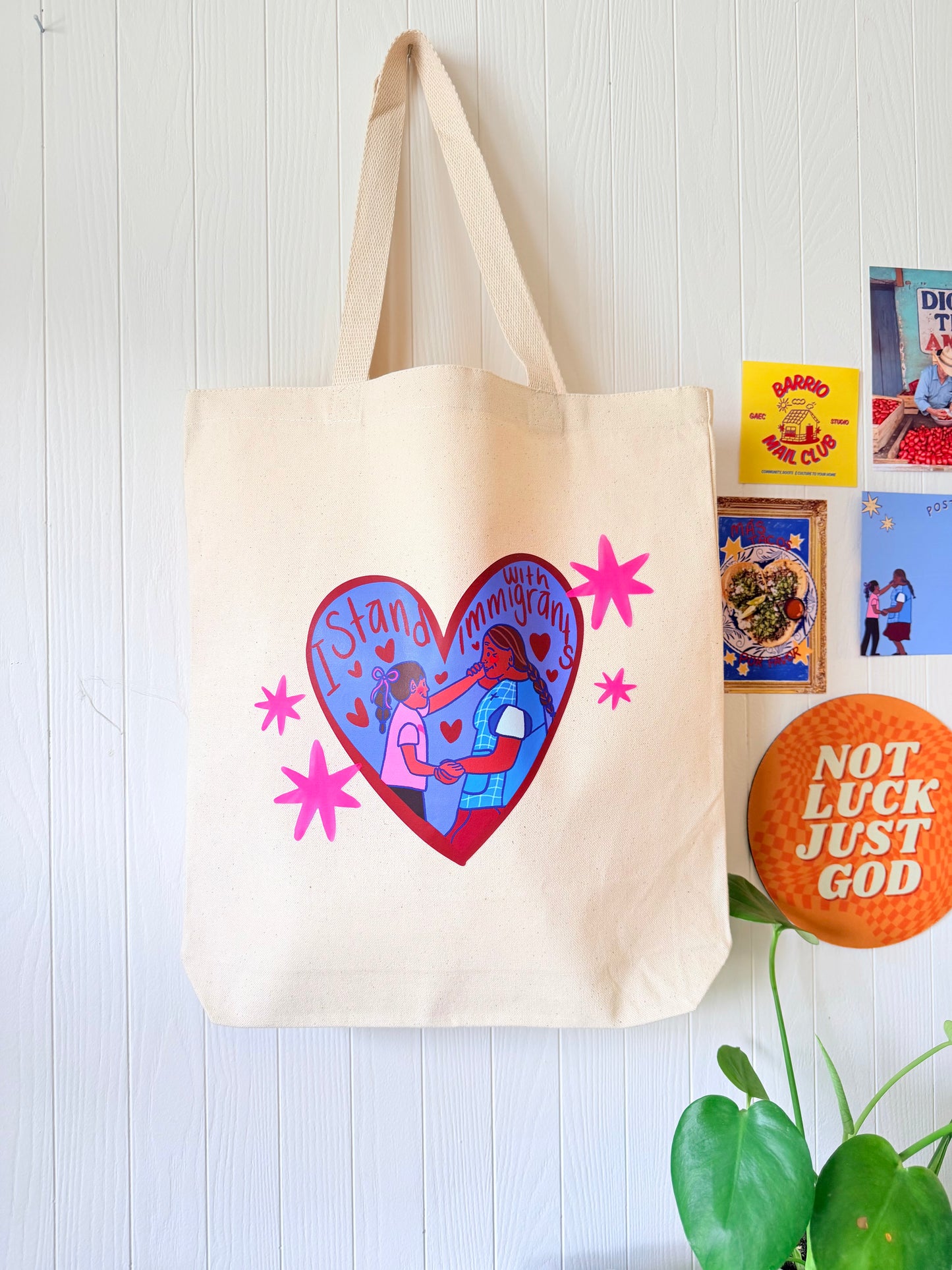 I SUPPORT IMMIGRANTS TOTE BAG