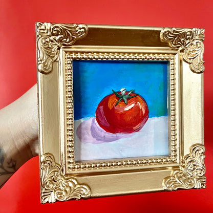 “TOMATE” ORIGINAL HANDMADE PAINTING 4X4 FRAMED