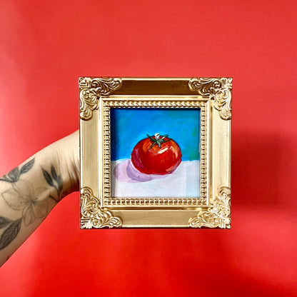“TOMATE” ORIGINAL HANDMADE PAINTING 4X4 FRAMED