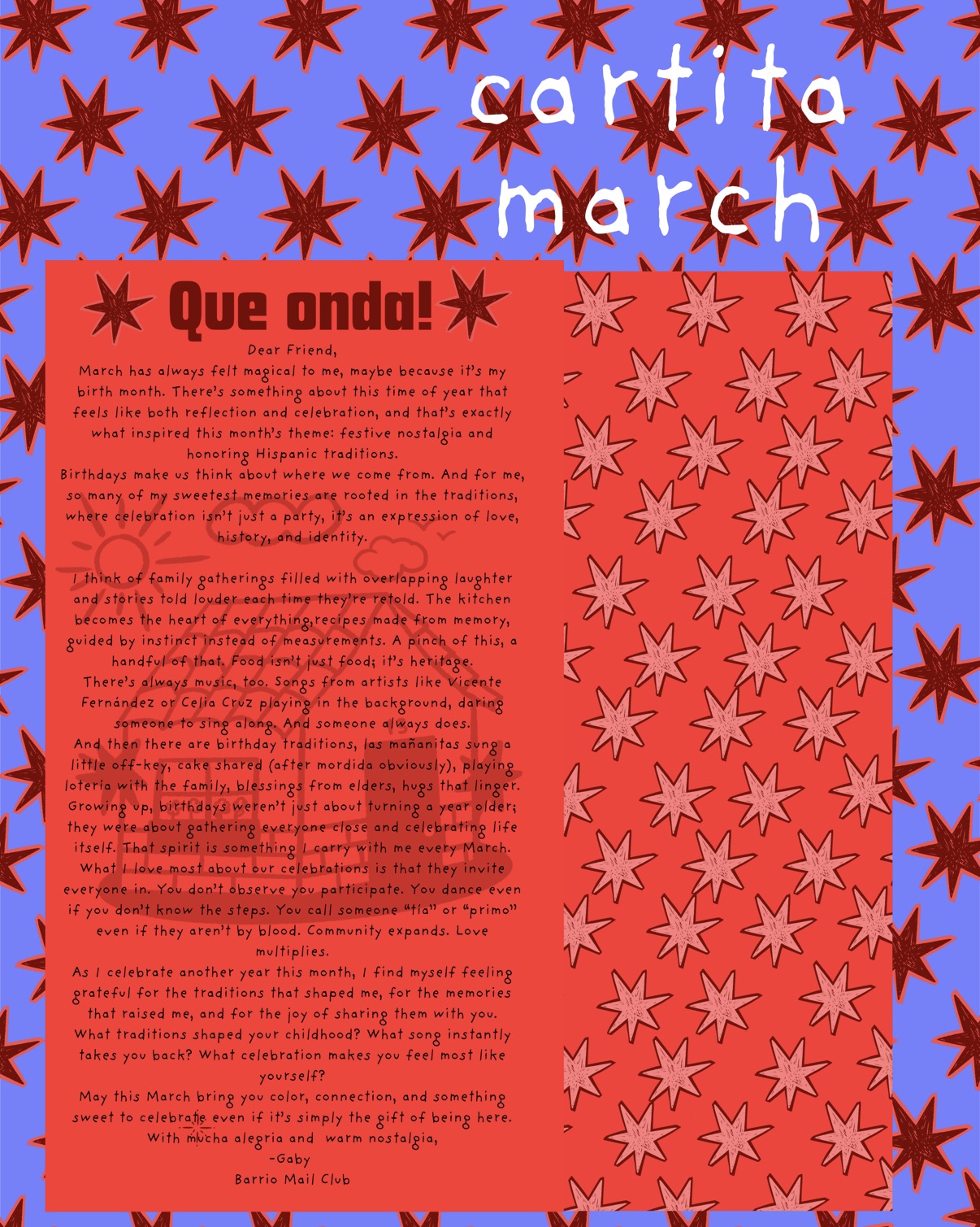 Barrio Club - March PAST MONTH