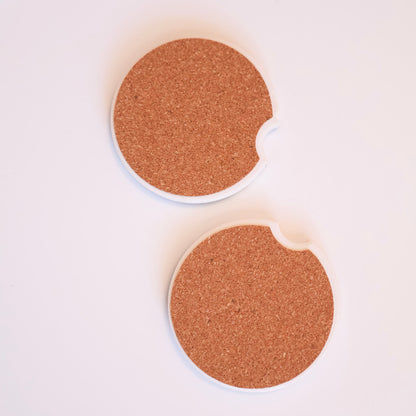 Mexican Flower Tile Style - Car Coasters Set of 2