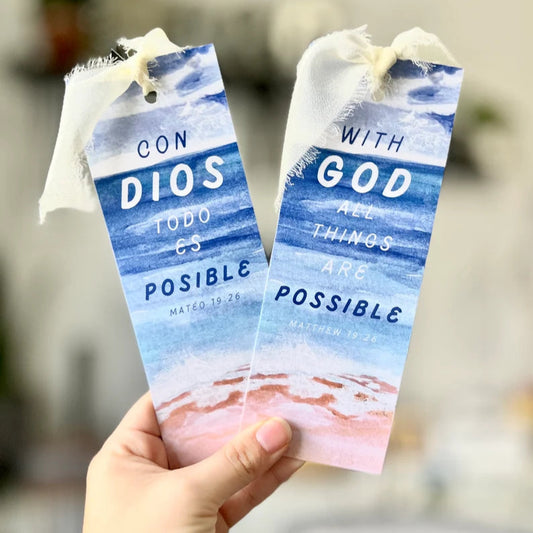 "WITH GOD EVERYTHING IS POSSIBLE" BIBLE BOOKMARK